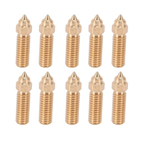 ciciglow 3D-Druckerdüsen, 10 Stück 3D-Drucker Messing Hotend-Düsen Extruder-Druckkopf für K1 für CR M4 für Vyper für Kobra für Sovol Sv06 Plus für Sv07 (0,4 mm), von ciciglow