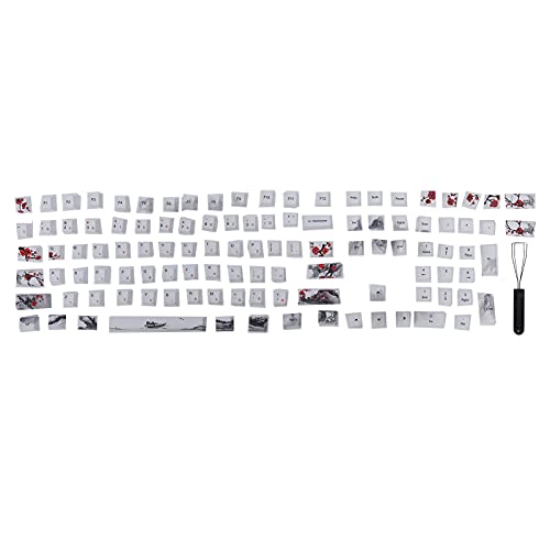 Benutzerdefiniertes Tastenkappen-Set, Interessantes DIY-PBT-Tastenkappen-Kit, Einschließlich 110-Tasten-Schalter, Mechanische Tastatur-Tastenkappen(Englisch-Japanisch) von ciciglow