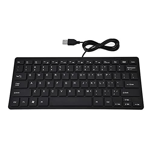 ciciglow Computertastatur, 78-Tasten-Ultra-Thin-Tastatur mit USB-Schnittstelle, Schwarz/Weiß USB-Tastatur mit Kabel für Notebook/Desktop(Schwarz) von ciciglow