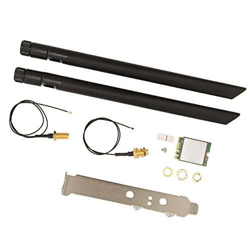ciciglow Drahtlose Karte WIFI6E Gigabit Dual Band NGFF M2 Schnittstelle Netzwerkkarte mit Antenne (Einzelkartenkabel-Antennenleitblech) von ciciglow