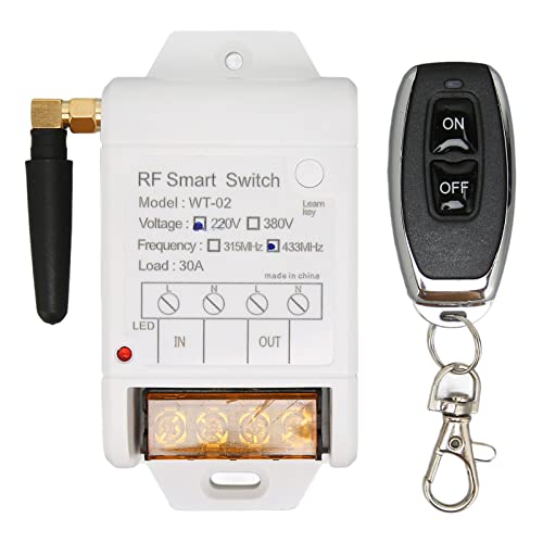 Drahtloser Fernschalter, 220 V 30 A Relais Drahtloser RF-Schalter 433 MHz Drahtloser Schalter Empfänger Sender für LED-Leuchten Garagentore Elektrische Türen und Fenster Drahtloser Fernschalter, 220 V 30 A Relais Drahtloser RF-Schalter 433 MHz Drahtloser Schalter Empfänger Sender für LED-Leuchten Garagentore Elektrische Türen und Fenster von ciciglow