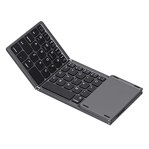 ciciglow Faltbare Bluetooth-Tastatur, 63 Tasten Tragbare Drahtlose Tastatur Wiederaufladbare Dual-Mode-Falttastatur Kompatibel mit Windows-/Android-Betriebssystemen(Schwarz) von ciciglow