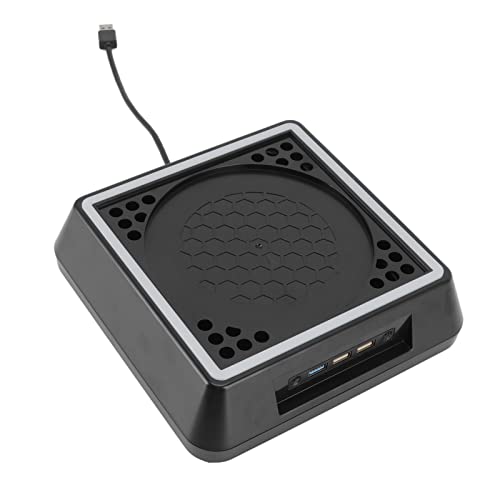 Lüfter, Konsolenkühlsystem 3 USB2.0-Anschluss, Einstellbare Lüftergeschwindigkeit mit LED-Lichtleiste für Series X, Schwarz von ciciglow