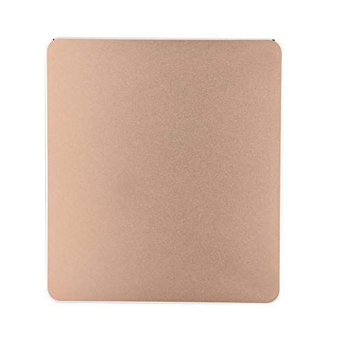 Mauspad, Aluminiumlegierung rutschfeste Gaming-Mausmatte Doppelseitiges Mousepad wasserdichte Schreibtischunterlage 180x160mm für PC Computer Laptop(Gold) von ciciglow