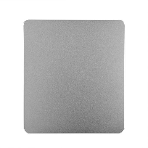 Mauspad, Aluminiumlegierung rutschfeste Gaming-Mausmatte Doppelseitiges Mousepad wasserdichte Schreibtischunterlage 180x160mm für PC Computer Laptop(Silber) von ciciglow