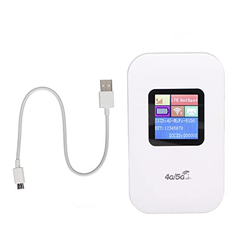 ciciglow Mobiler WLAN-Hotspot, 1,44-Zoll-LED-Display, Tragbarer 4G-LTE-WLAN-Router mit SIM-Kartensteckplatz, 2100-mAh-Akku-Reiserouter für Telefon, PC, Tablet, Laptop von ciciglow