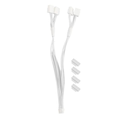 ciciglow PCI E 5.0-Verlängerungskabel, 16-poliger (12+4) Stecker auf 4x8-poliger (6+2) Buchse, Verlängerungskabel mit Ärmeln, 16 AWG für GeForce RTX3090Ti für RTX 4070 4080 4090 14 Zoll von ciciglow