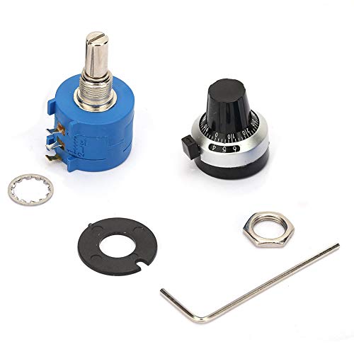 Potentiometer, 100K Ohm 3590S-2-104L Rotationsdrahtgewickeltes Präzisionspotentiometer X linear mit 10 Umdrehungen Zählknopf Drehknopf von ciciglow