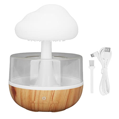 ciciglow Regenwolken-Luftbefeuchter, Wassertropfen, Aromatherapie-Diffusor für ätherische Öle mit 7 LED-Lichtern, Pilz-Diffusor für Schreibtischbrunnen, Schlafen Am Bett von ciciglow