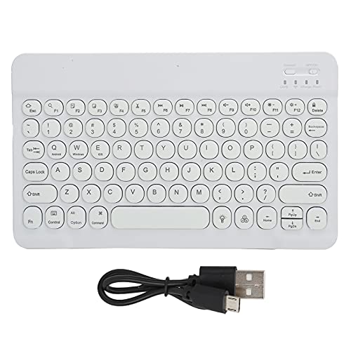 ciciglow Universal Slim Portable Wireless Bluetooth 7-Farben Tastatur mit Hintergrundbeleuchtung,mit Eingebautem Akku,Tastatur mit Runder Kappe für Tablet Phone Laptop PC Computer-10 Zoll von ciciglow