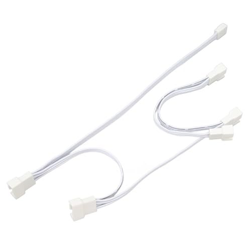 ciciglow 4-poliges Kabel 1 Bis 5 Gehäuselüfter-Verlängerungskabel, Flexibles ABS-Stromkabel für Computer-PC mit Größerer Flexibilität und Einfacher Verbindung, Idealer Ersatz von ciciglow