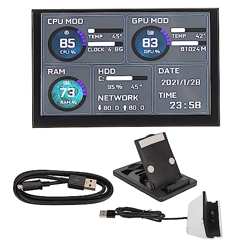 ciciglow 5-Zoll-Computertemperaturmonitor, für AIDA64 PC- USB -Bildschirm CPU GPU RAM Sensor Panel Display für Raspberry Pi, für Linux, für Windows von ciciglow