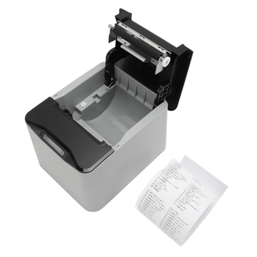 ciciglow 80-mm-USB-Thermo-Belegdrucker, Automatischer Schneider, LAN-Anschluss, POS-Drucker, Rechnungsdrucker, Küche, Gewerblicher Einzelhandel, 100–240 V, 220 Bis 300 Mm/s (EU-Stecker) von ciciglow