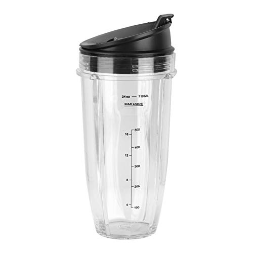 ciciglow Cup + Deckel Mixer Teilesatz, transparentes, umweltfreundliches ABS + PC Langlebige Passform für Nutri Ninja Blender Duo mit Auto-iQ(Medium Cup 24Oz) von ciciglow