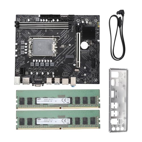 DDR4 2133 MHz-Speicherkit, PCIe 4.0 X16-Steckplatz-Motherboard für Core 12-13-Gen-CPU mit Gigabit-LAN-Karte (H610-Motherboard + 8 GB x 2 Speicherkit) von ciciglow