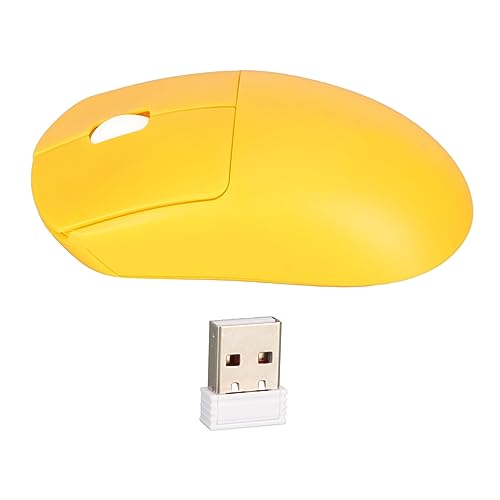 ciciglow Drahtlose Computermaus, 1200 DPI 2,4 G, Geräuschlose Maus mit USB-Empfänger, AAA-Batterie Verwendet, Tragbare Kabellose Computermäuse für Laptop, Desktop, PC (Gelb) von ciciglow