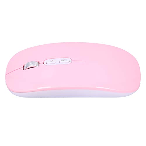 Drahtlose Maus, 2,4 GHz Wiederaufladbare Silent Wireless Bluetooth-Maus Ergonomische Form Dual-Mode-Lademaus Plug-and-Play für Computer und Laptops(Rosa) von ciciglow