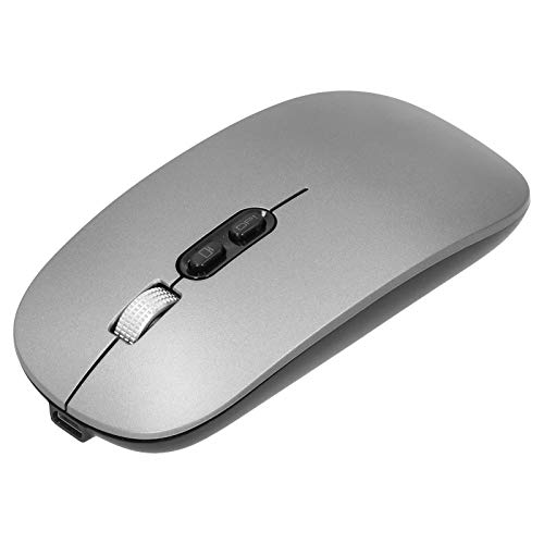 ciciglow Drahtlose Optische Maus, 2,4 GHz Bluetooth 5.0 Gaming Mouse mit 1600 DPI Auflösung und EIN-klick-Desktop-Funktion für Gaming Office(grau) von ciciglow