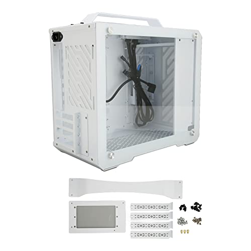 ciciglow G600 Micro ATX Tower, Tragbares, Multifunktionales Computergehäuse, Obere I/O-Peripherieschnittstelle, Seitenwand aus Gehärtetem Glas, PC-Gehäuse für M ATX von ciciglow