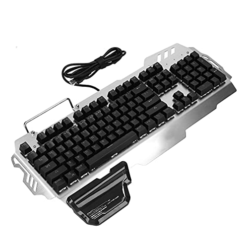 ciciglow Gaming-Tastatur, halbmechanische Tastatur mit RGB-Hintergrundbeleuchtung Ergonomische Hybrid-Tastatur mit Kabel für Desktop-Computer(Grüne Achse RGB bunt) von ciciglow