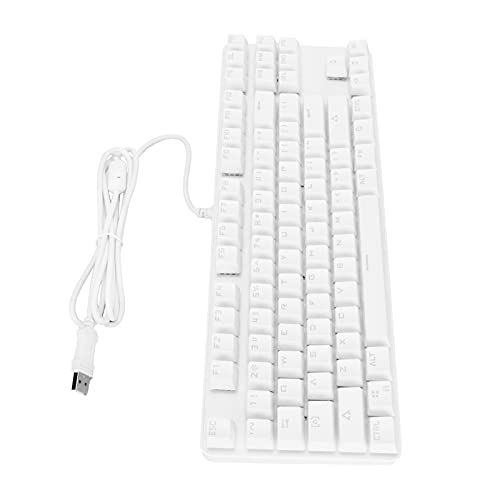 ciciglow Gaming-Tastaturen, 87 Tasten, Mechanische Tastatur mit Doppelter Farbe, 9 Hintergrundbeleuchtung, Anti-Ghosting-Tastatur mit USB-Kabel für Laptop(Weiß) von ciciglow
