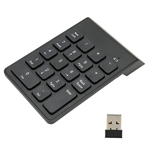ciciglow Kabelloser Ziffernblock, 18 Tasten, Tragbarer Nummernblock mit 2,4-G-USB-Empfänger für Android-Tablets, für Linux, Desktop, für XP, für Vista, für 7, 8, 10 von ciciglow