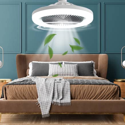 LED Deckenleuchte mit Ventilator, deckenventilator mit beleuchtung mit abnehmbarer E27 Fassung, 30W Deckenleuchte 4W ventilator, 6000K, 3 Stufen regelbar für Wohnzimmer Esszimmer von ciciglow