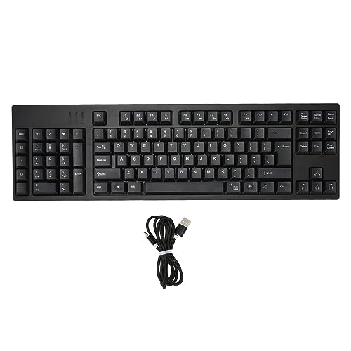 ciciglow Linkshänder-Tastatur, 109-Tasten-USB-Kabel mit 2 HUB, Scherentasten-Design, Plug-and-Play, Geeignet für Geschäftshaushalte, für Windows XP 7 8 10, Schwarz von ciciglow