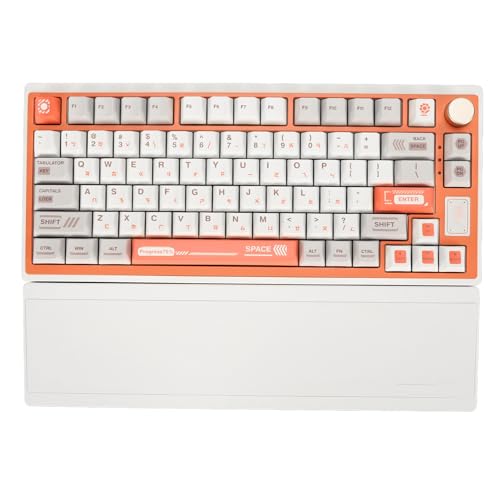 ciciglow Mechanische Tastatur, Hot-Swap-fähige Gaming-Tastatur mit Abnehmbarer Staubschutzhülle, 82 Tasten, Bluetooth 5.0, 2,4 G, USB C, 3-Modi-Tastatur von ciciglow