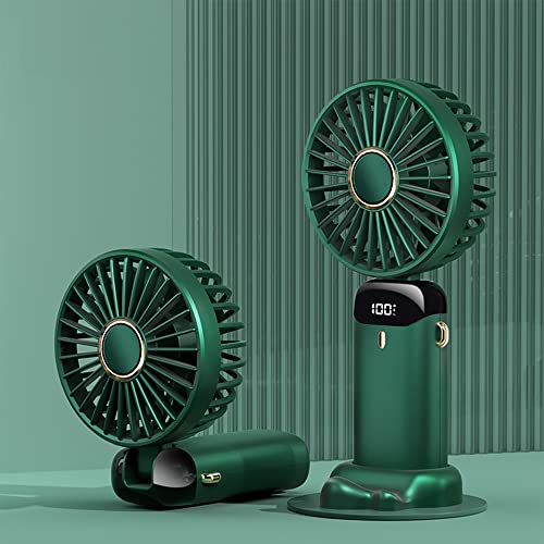 ciciglow Persönliche Kühlung, Handventilator mit Einstellbarer Windgeschwindigkeit, LED-Bildschirmanzeige, Lange Akkulaufzeit, Kleiner Taschenventilator für Persönliche Kühlung (GREEN) von ciciglow