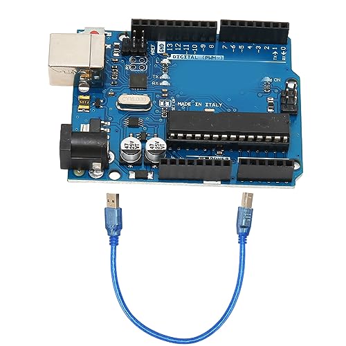 ciciglow R3-Board, Schnellstart-Programmiermodul R3-Entwicklungsboard mit USB-Kabel 14 Digitale Eingangs-Ausgangspins, 6 Analoge Eingänge von ciciglow