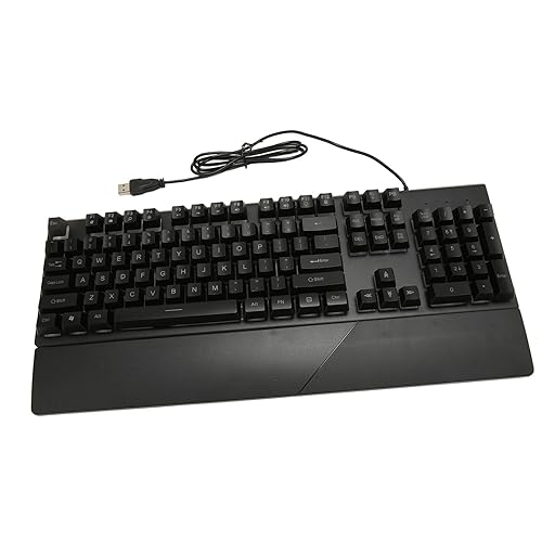 ciciglow Robuste Mechanische Gaming-Tastatur mit Farbenfrohen Lichteffekten, Verbessertem Spielerlebnis und Breitem Anwendungsbereich, Abnehmbarer Handballenauflage, Metallgehäuse von ciciglow