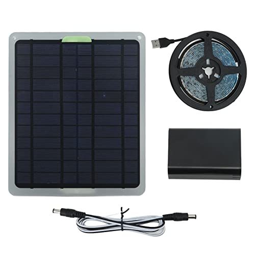 ciciglow Solar-Pflanzenwachstums-Lichtleiste, 20 W, IP65, wasserdichte LED-Pflanzenwachstumslampe mit Batterieschutzbox für Gewächshaus-Hydrokulturpflanzen, Gartenblumen von ciciglow