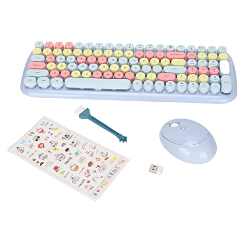 ciciglow Tastatur-Maus-Set, 100 Tasten 2.4G Wireless Power Saving Tastatur-Maus-Kit, Langstreckenübertragung Smart-Tastatur-Maus Fit für Desktop-Tablet Windows XP/7/8/10(Elegantes Violett) von ciciglow