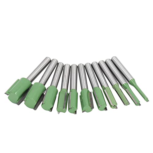 ciciglow Trimmrouter Bit Hohe Effizienz Gerade Bit Set 11pcs Wolframstahllegierung für Holzbearbeitungshobbyisten von ciciglow