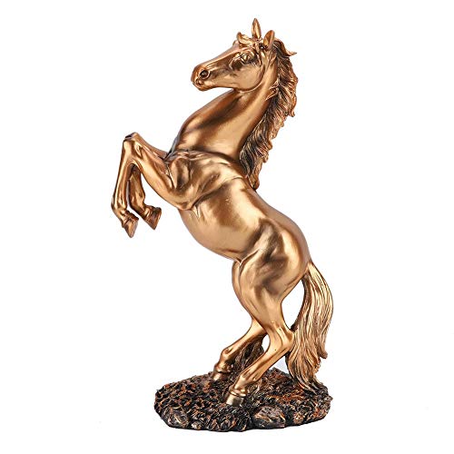 cigemay Pferdefigur, Resin White/Copper Fighting Horse Sculpture, Heimdekoration für Bürodekoration(bs-021 Copper Color) von cigemay