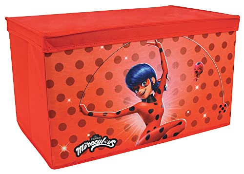 MIRACULOUS FUN HOUSE 713486 LADYBUG Spielzeugkiste Faltbar 55,5 x 34,5 x 34 cm für Kinder, rot von Miraculous