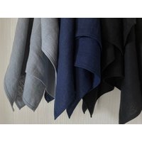 Handtücher Set Dunkles Leinen Aufgeweichter Flachs, Blau Grau Schwarz von cikucakuu
