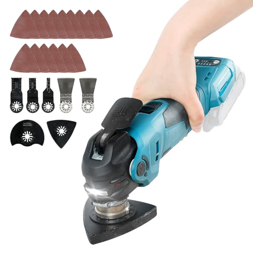 Oszillierendes Multifunktionswerkzeug für Makita 18 V Akku, kabelloses, bürstenloses, oszillierendes Multitool mit 22 Zubehörteilen, 5 variable Geschwindigkeiten, 4°-Oszillationswinkel zum Schneiden Oszillierendes Multifunktionswerkzeug für Makita 18 V Akku, kabelloses, bürstenloses, oszillierendes Multitool mit 22 Zubehörteilen, 5 variable Geschwindigkeiten, 4°-Oszillationswinkel zum Schneiden von cimsfcor