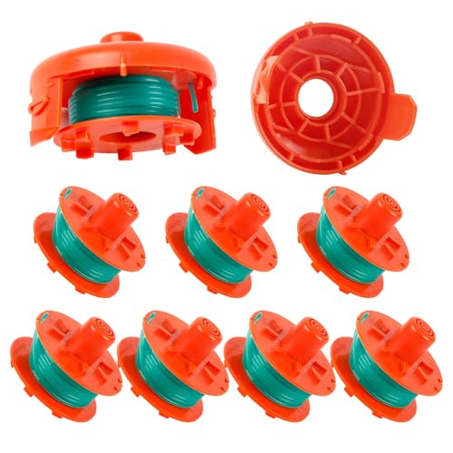 cimsfcor 5307-20 Ersatzspule für Gardena, 05367-20 Rasentrimmer-Fadenspule mit 05329-20 Abdeckung für Gardena Turbo Trimmer SmallCut (Spule x 8 + Abdeckung x 2) von cimsfcor