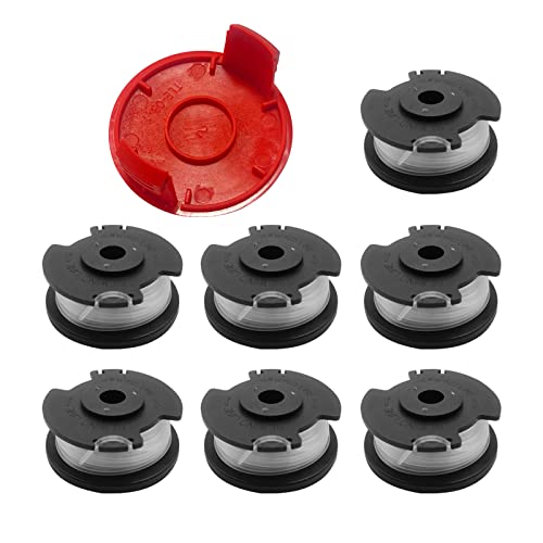 cimsfcor Ersatzfaden für Rasentrimmer, Einhell GE-CT 18/28 Li Ersatzfadenspule mit Spulenabdeckung für Einhell Rasentrimmer GE-CT 18/28 Li GE-CT 18/28 Li TC (8 Stück) von cimsfcor