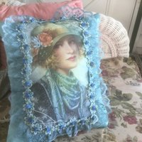 Blaue Flapper Kissen 10 X12 von cindysvictorian