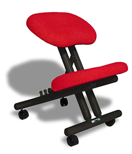 cinius Ergonomischer Stuhl Orthopädischer Kniestuhl Computerstuhl Kniehocker Stoff Schwarz/Rot Farbe von cinius