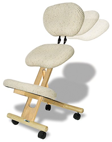 cinius Ergonomischer Stuhl Orthopädischer Kniestuhl mit Rücken Computerstuhl Kniehocker Stoff Natural Farbe von cinius