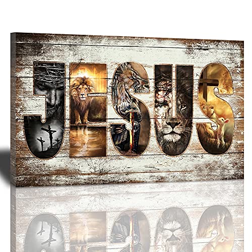 Amazing Jesus Pictures Canvas Poster Jesus Lion and Lamb Canvas Print God Bible Christian Religious Canvas Wall Art Decor Painting Christ Faith Prints Artwork Home Decor Framed for Bedroom Living Room von citari