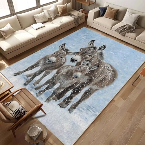 citari Esel-Teppich für Wohnzimmer, niedrig, rutschfest, maschinenwaschbar, für Schlafzimmer, Kinderzimmer, Esszimmer, Küche, Büro, 1,5 x 2,1 m citari Esel-Teppich für Wohnzimmer, niedrig, rutschfest, maschinenwaschbar, für Schlafzimmer, Kinderzimmer, Esszimmer, Küche, Büro, 1,5 x 2,1 m von citari