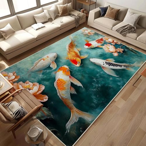 citari Karpfenfisch-Teppich für Wohnzimmer, niedrig, rutschfest, maschinenwaschbar, für Schlafzimmer, Kinderzimmer, Esszimmer, Küche, Büro, 1,5 x 2,1 m citari Karpfenfisch-Teppich für Wohnzimmer, niedrig, rutschfest, maschinenwaschbar, für Schlafzimmer, Kinderzimmer, Esszimmer, Küche, Büro, 1,5 x 2,1 m von citari