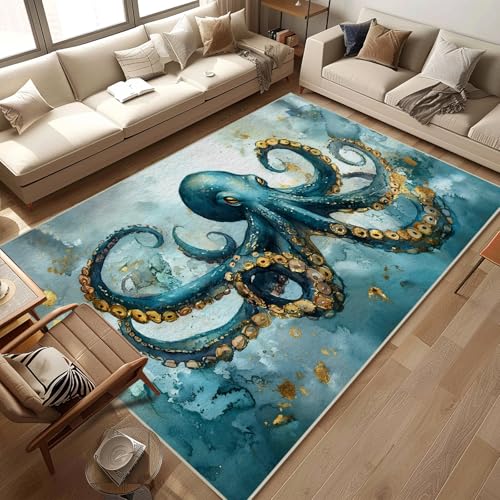 citari Octopus Teppich, 1,5 x 2,1 m, für Wohnzimmer, niedrig, rutschfest, maschinenwaschbar, für den Innenbereich, Schlafzimmer, Kinderzimmer, Esszimmer, Küche, Büro citari Octopus Teppich, 1,5 x 2,1 m, für Wohnzimmer, niedrig, rutschfest, maschinenwaschbar, für den Innenbereich, Schlafzimmer, Kinderzimmer, Esszimmer, Küche, Büro von citari
