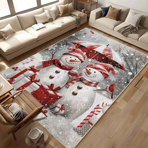 citari Schneemann-Teppich für Wohnzimmer, niedrig, rutschfest, maschinenwaschbar, für Schlafzimmer, Kinderzimmer, Esszimmer, Küche, Büro, 1,5 x 2,1 m citari Schneemann-Teppich für Wohnzimmer, niedrig, rutschfest, maschinenwaschbar, für Schlafzimmer, Kinderzimmer, Esszimmer, Küche, Büro, 1,5 x 2,1 m von citari
