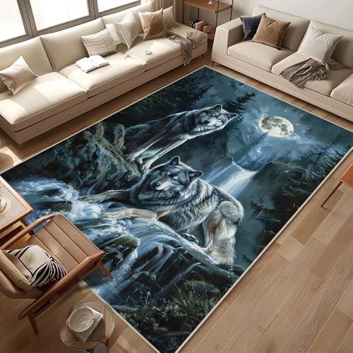 citari Wolf Teppich für Wohnzimmer, niedrig, rutschfest, maschinenwaschbar, für Schlafzimmer, Kinderzimmer, Esszimmer, Küche, Büro, 1,5 x 2,1 m citari Wolf Teppich für Wohnzimmer, niedrig, rutschfest, maschinenwaschbar, für Schlafzimmer, Kinderzimmer, Esszimmer, Küche, Büro, 1,5 x 2,1 m von citari